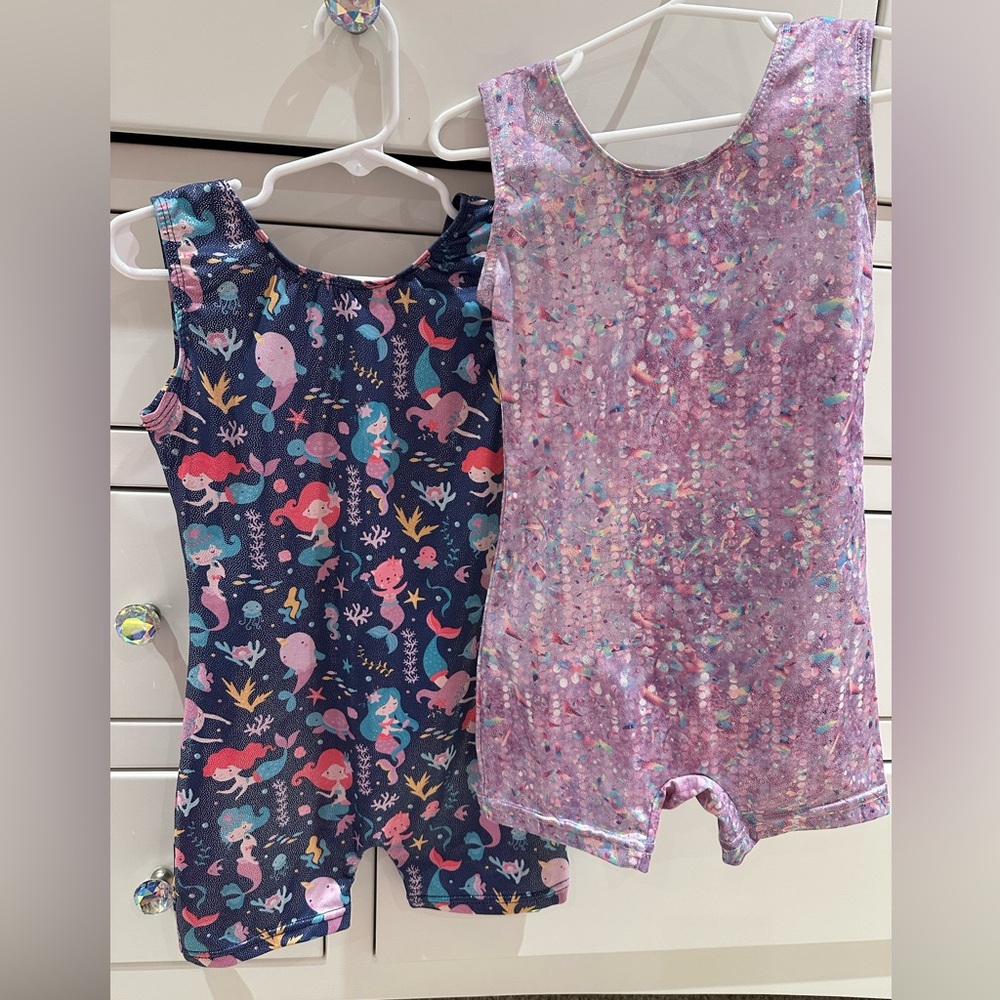 Like New Mermaid & Glittery Gymnastics Leotards
